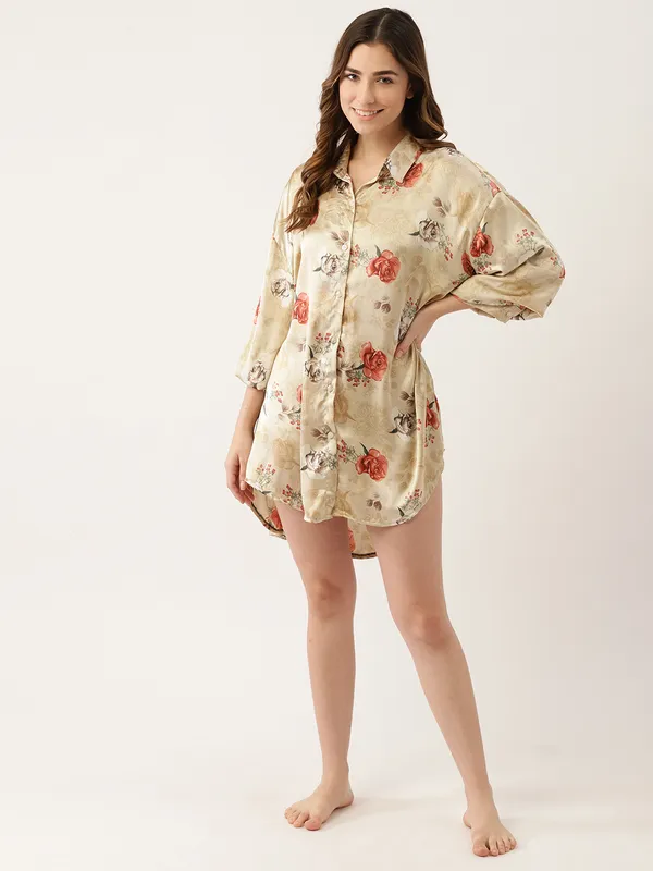 Peach_Nightwear_Sleepshirt/_Nighty_For_Women