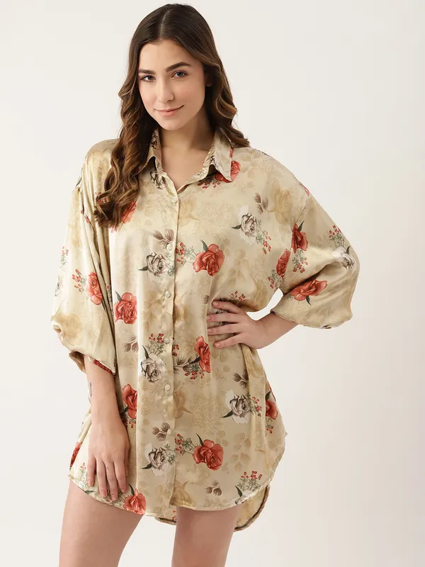 Peach_Nightwear_Sleepshirt/_Nighty_For_Women
