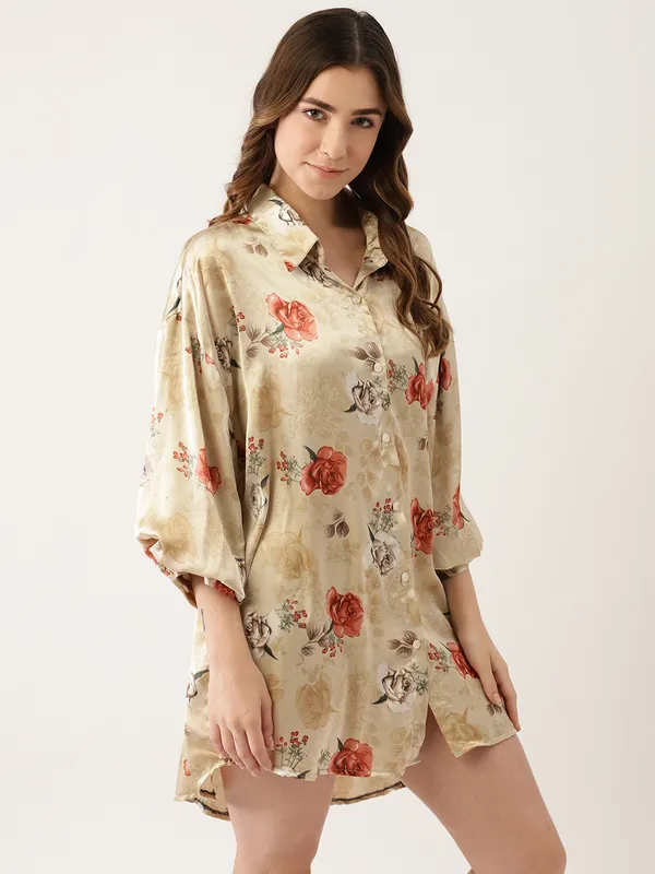 Peach_Nightwear_Sleepshirt/_Nighty_For_Women