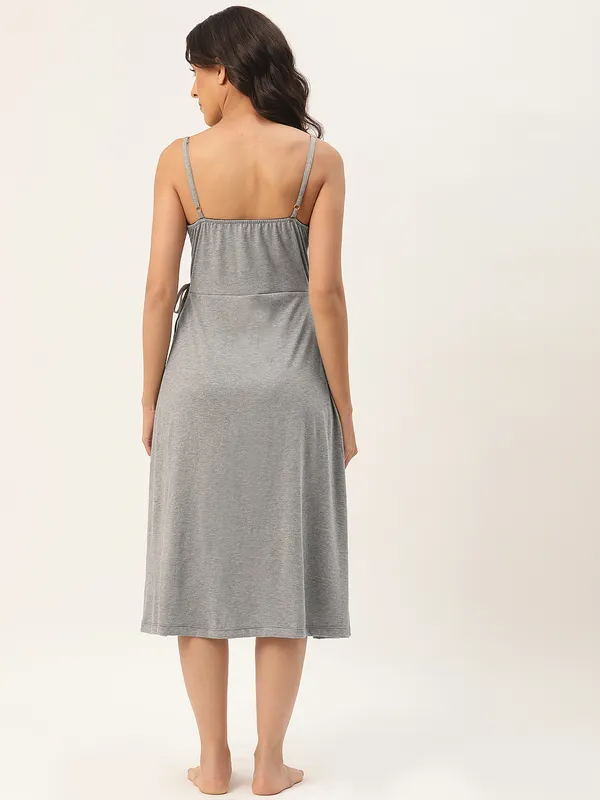 Grey_Solid_Finish_Nightwear/_Nighty_With_Modal_Fabric_And_Lace_For_Women