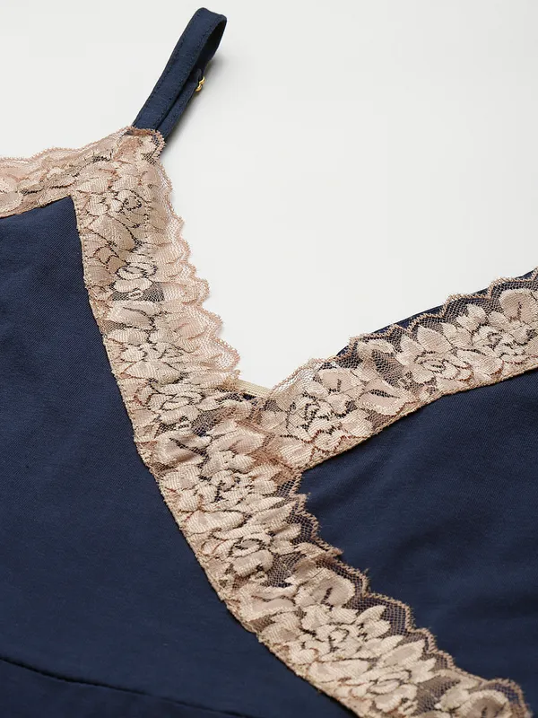 Blue_Solid_Finish_Nightwear/_Nighty_With_Cotton_Fabric_And_Lace_For_Women