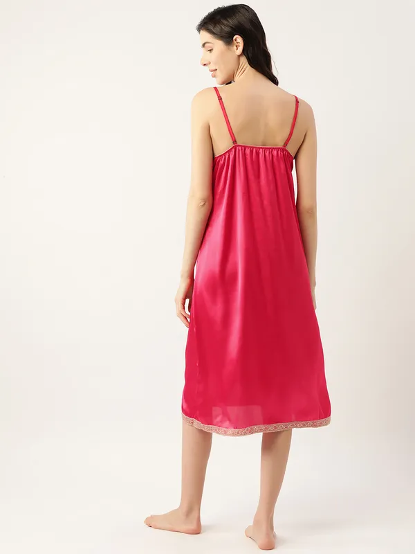 Rose_Satin_Nightwear/_Nighty_With_Lace_For_Women