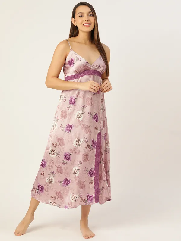 Purple_Floral_Print_Satin_Nightwear/_Nighty_For_Women