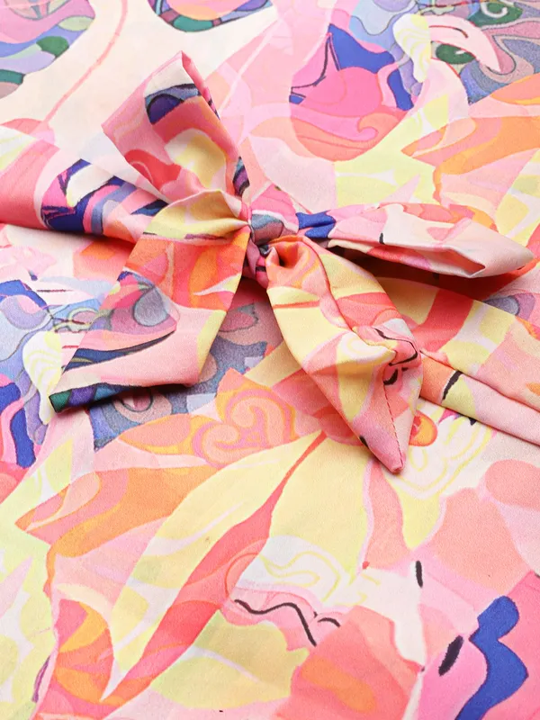 Peach_Printed_Kaftan_Nighty/_Nightwear_For_Women