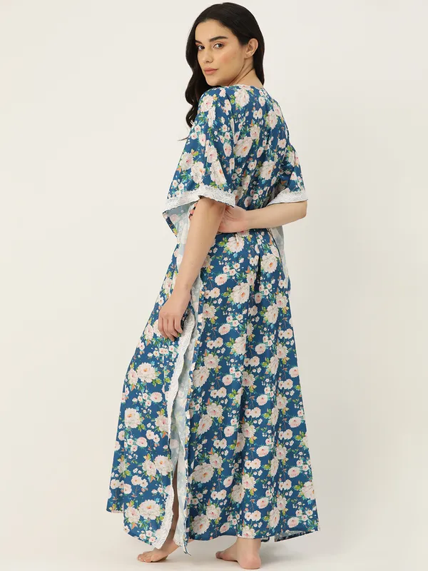 Blue_Printed_Kaftan_Nighty/_Nightwear_For_Women