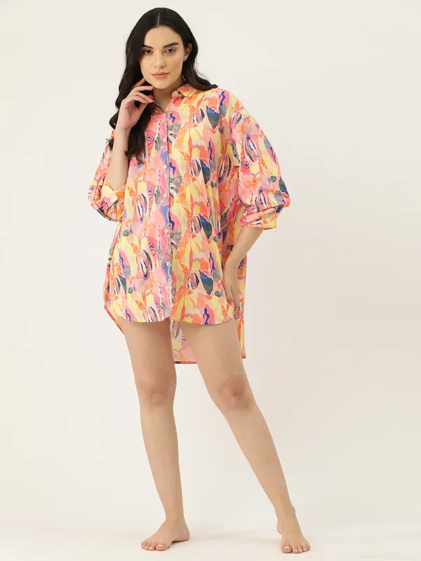 Peach_Babydoll_Sleepshirt/_Nighty_For_Women