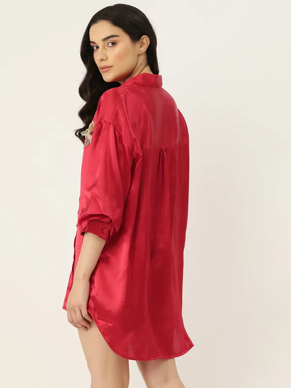 Red_Babydoll_Sleepshirt/_Nighty_For_Women
