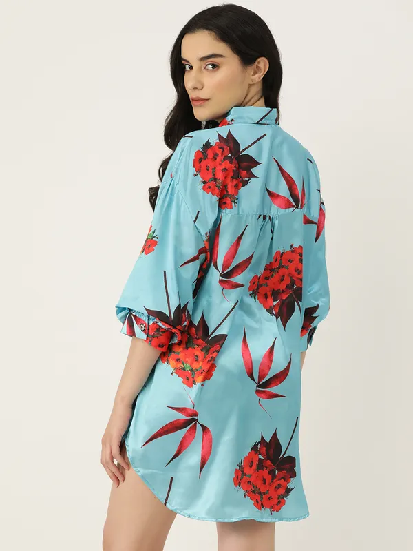 Sky_Blue_Babydoll_Sleepshirt/_Nighty_For_Women