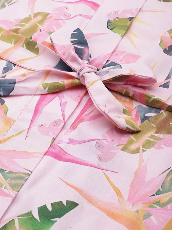 Baby_Pink_Satin_Silk_Camisole_Robe_Set/_Loungewear_Set