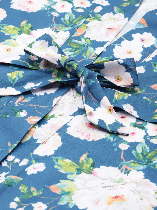 Blue_Satin_Silk_Camisole_Robe_Set/_Loungewear_Set