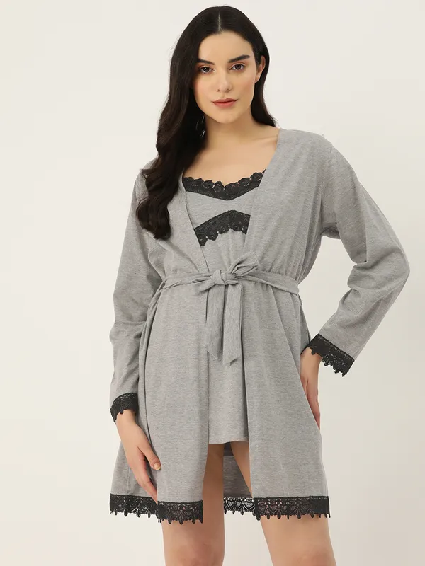 Grey_Babydoll_Nightwear/_Nighty_Robe_Set