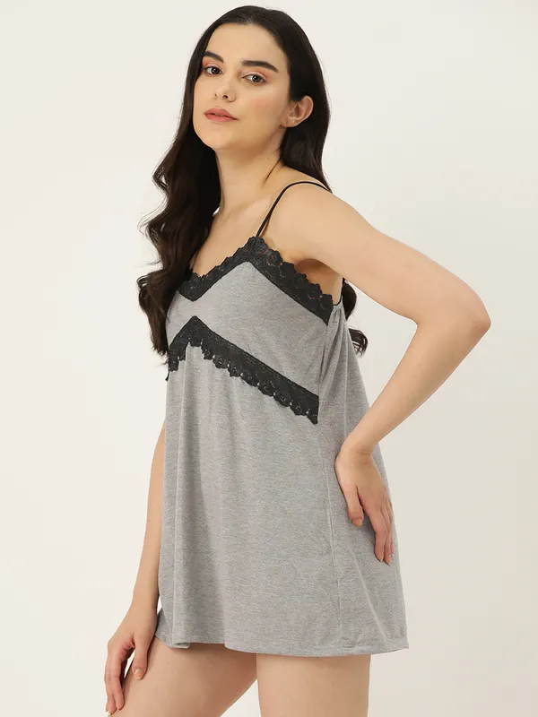 Grey_Babydoll_Nightwear/_Nighty_Robe_Set