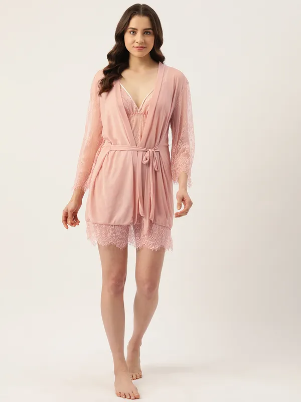 Beige_Full_Lace_Babydoll_Lingerie/Nighty_With_Robe_&_Thong