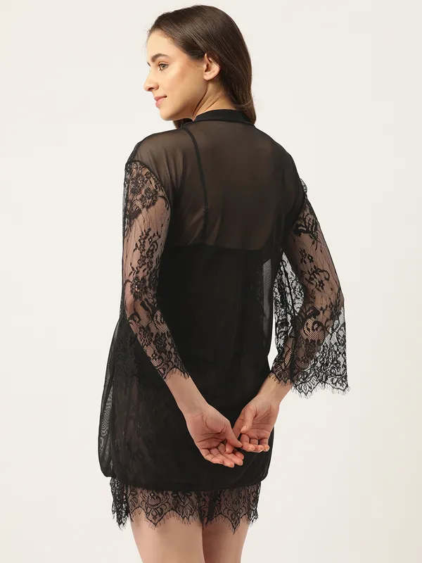 Black_Full_Lace_Babydoll_Lingerie/Nighty_With_Robe_&_Thong
