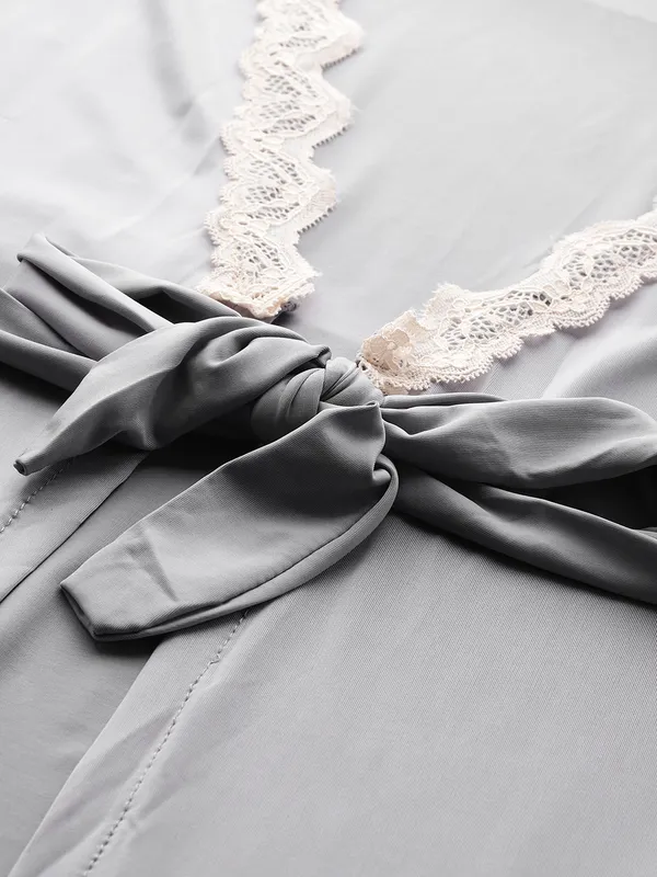 Grey_Luxurious_Icy_Satin_Babydoll_Nightwear_Robe_Set