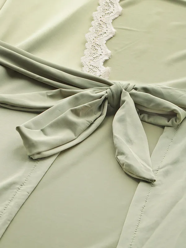 Pista_Green_Luxurious_Icy_Satin_Babydoll_Nightwear_Robe_Set