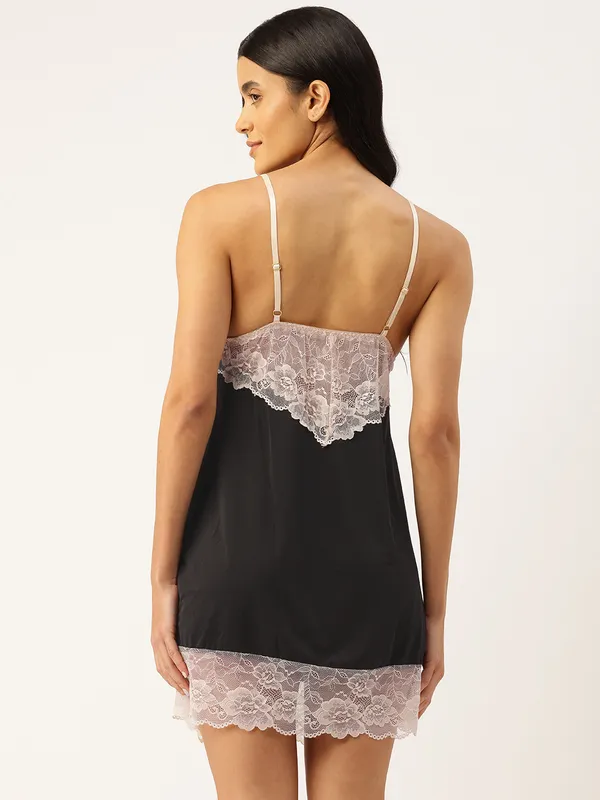 Black_Luxurious_Icy_Satin_Babydoll_Nightwear