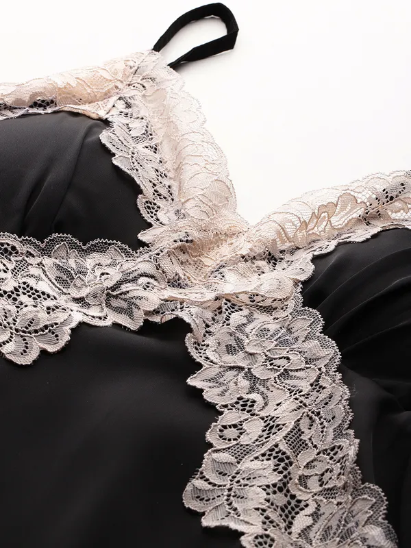 Black_Essential_Satin_Silk_Cami_Short_Set_For_Women