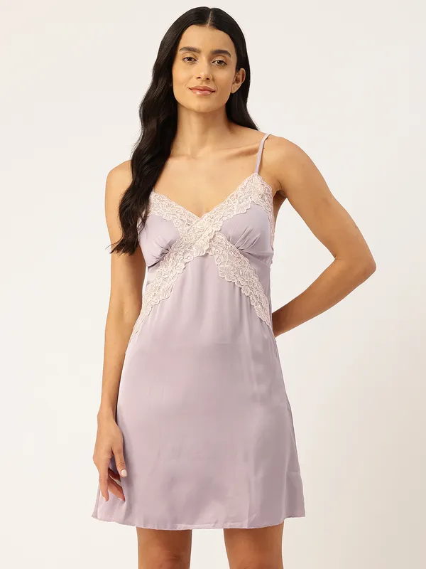 Grey_Luxurious_Icy_Satin_Babydoll_Nightwear