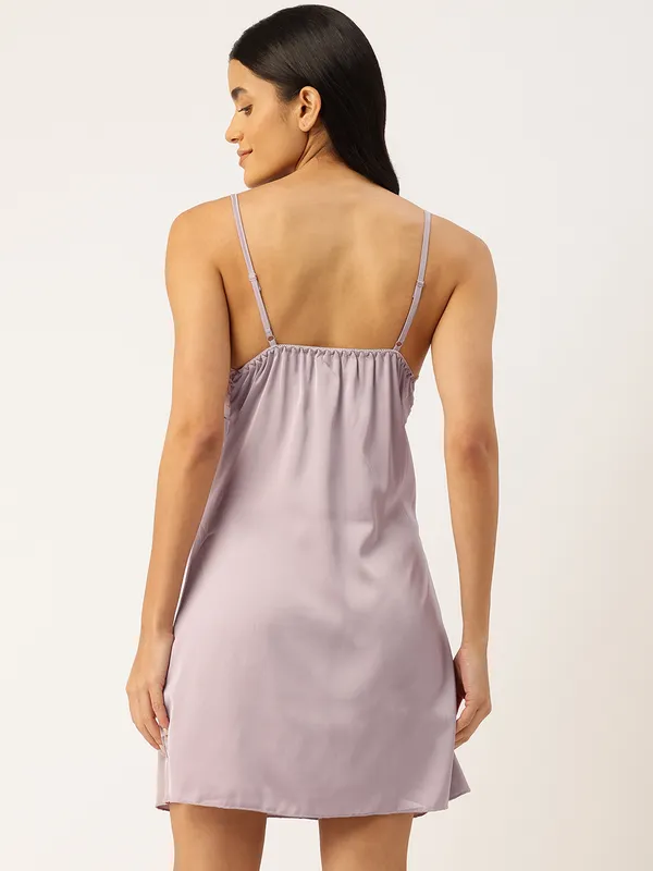 Grey_Luxurious_Icy_Satin_Babydoll_Nightwear