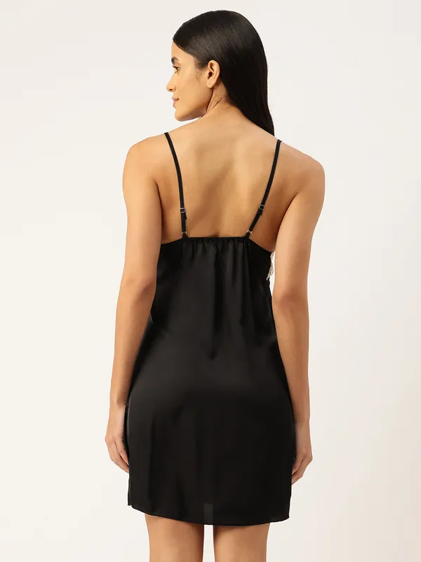 Black_Luxurious_Icy_Satin_Babydoll_Nightwear
