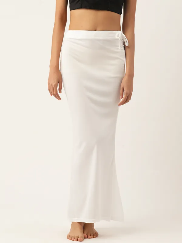 White_Solid_Saree_Shapewear_For_Women
