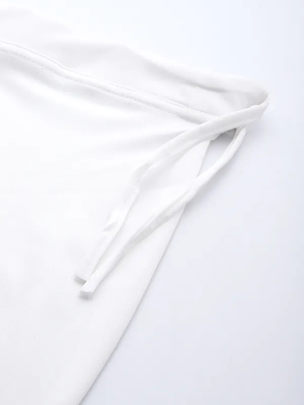 White_Solid_Saree_Shapewear_For_Women