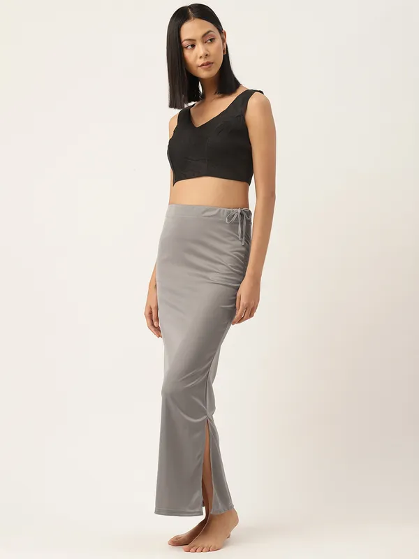 Charcoal_Grey_Solid_Saree_Shapewear_For_Women