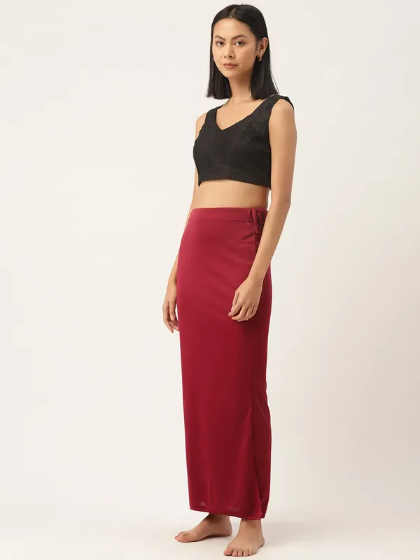 Maroon_Solid_Saree_Shapewear_For_Women