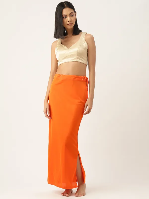 Orange_Solid_Saree_Shapewear_For_Women