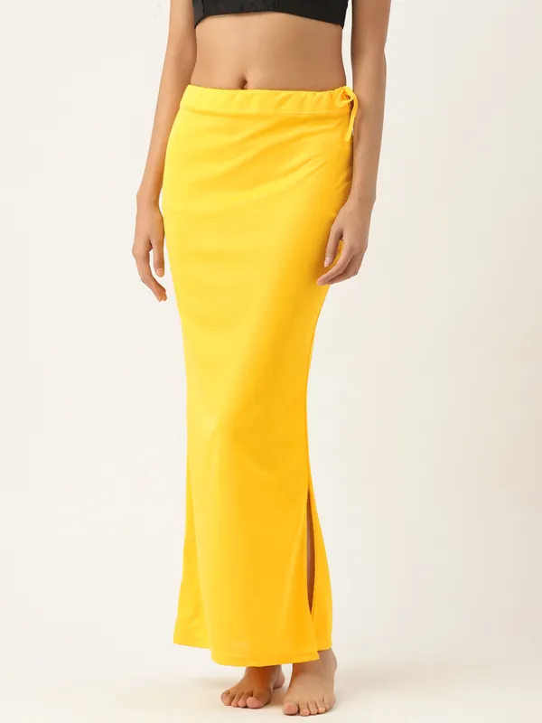 Yellow_Solid_Saree_Shapewear_For_Women