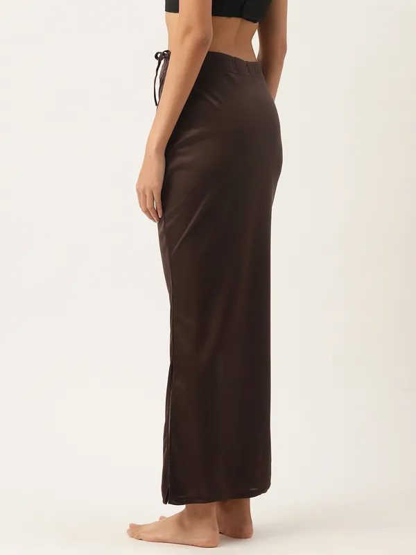 Dark_Brown_Solid_Saree_Shapewear_For_Women