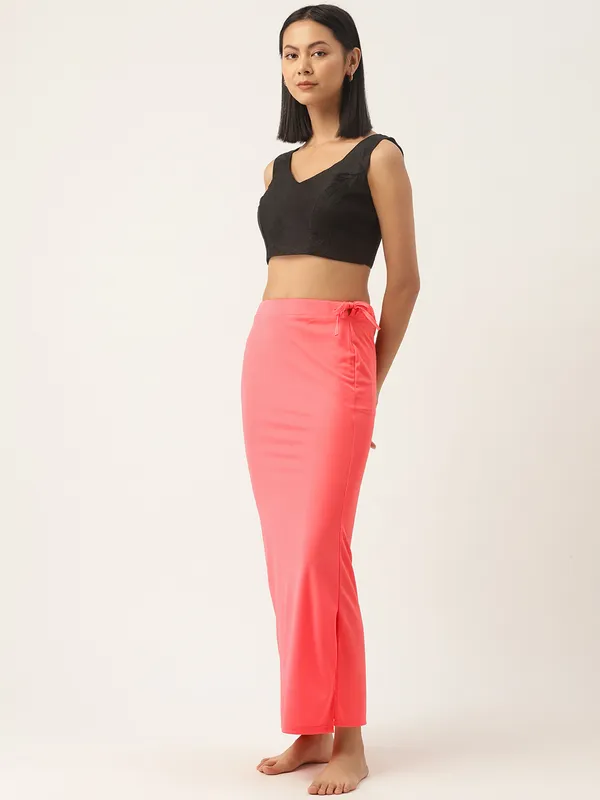 Peach_Solid_Saree_Shapewear_For_Women