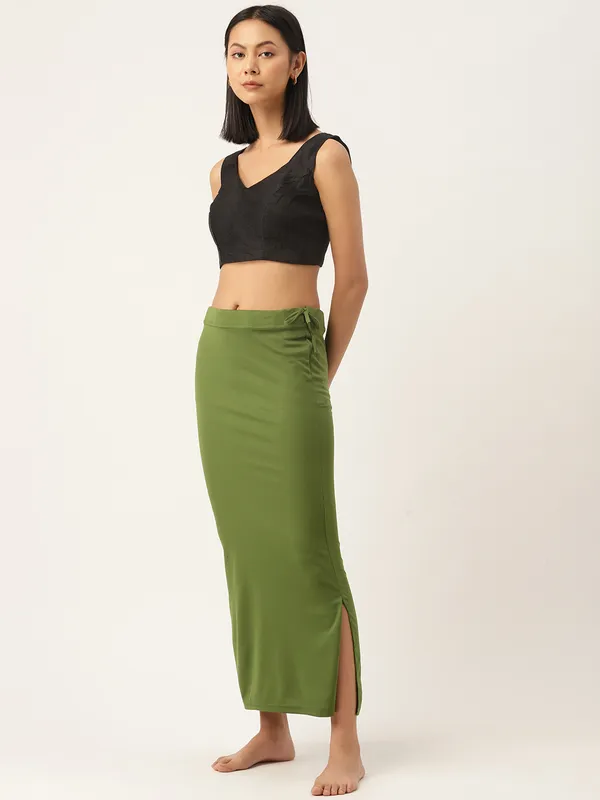 Mehendi_Solid_Saree_Shapewear_For_Women