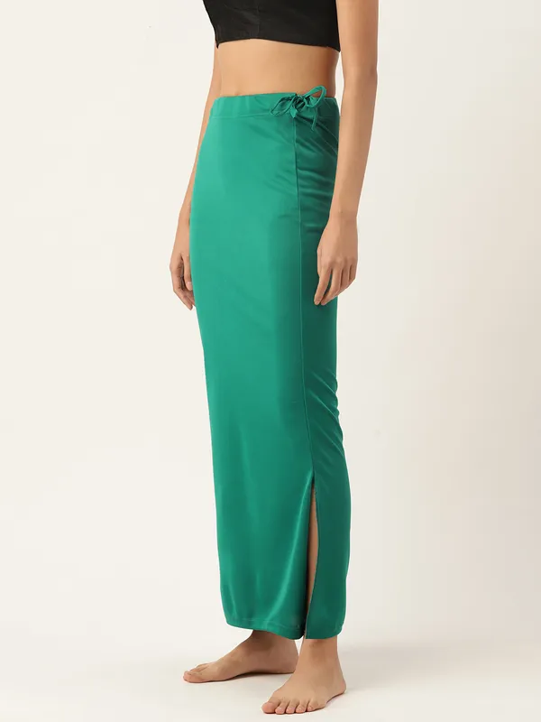 Peacock_Green_Solid_Saree_Shapewear_For_Women