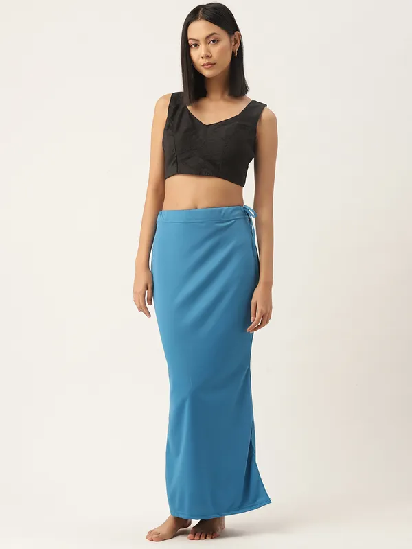 Sky_Blue_Solid_Saree_Shapewear_For_Women