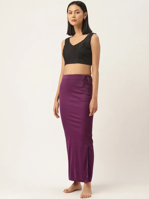 Purple_Solid_Saree_Shapewear_For_Women