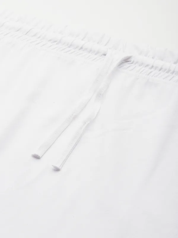 White_Solid_Knitted_Saree_Shapewear_For_Women