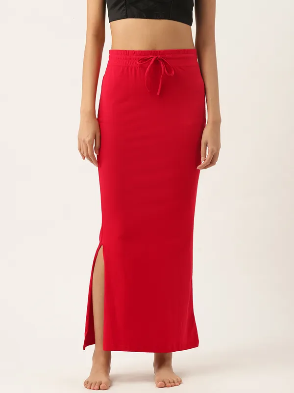 Red_Solid_Knitted_Saree_Shapewear_For_Women