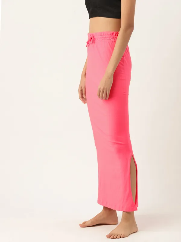 Pink_Solid_Knitted_Saree_Shapewear_For_Women