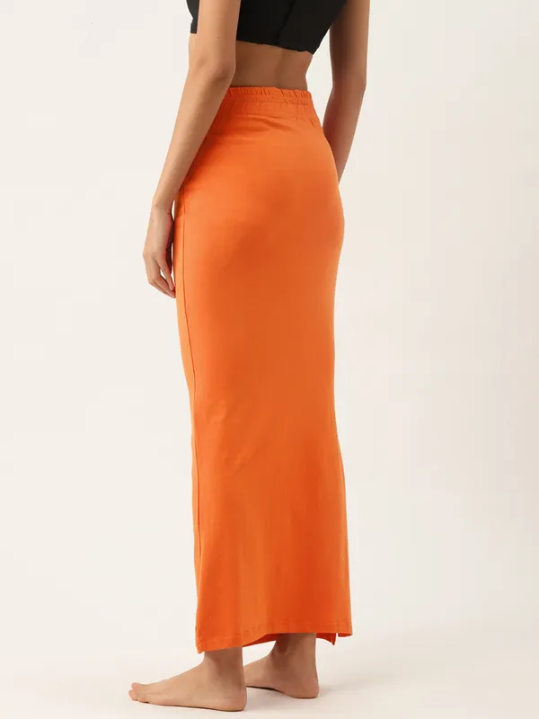 Orange_Solid_Knitted_Saree_Shapewear_For_Women