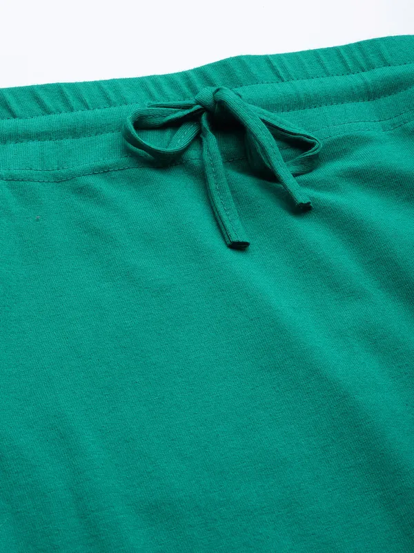 Peacock_Green_Solid_Knitted_Saree_Shapewear_For_Women