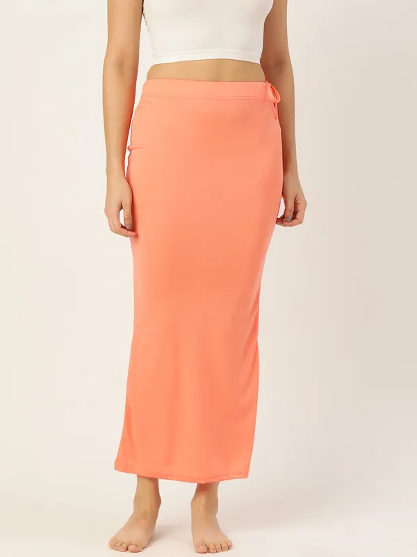 Peach_Orange_Solid_Saree_Shapewear_For_Women