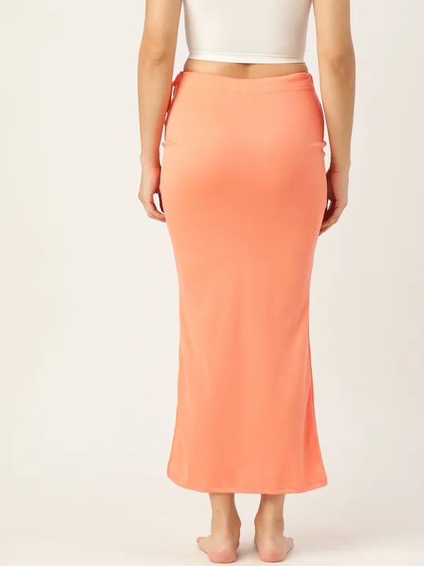 Peach_Orange_Solid_Saree_Shapewear_For_Women