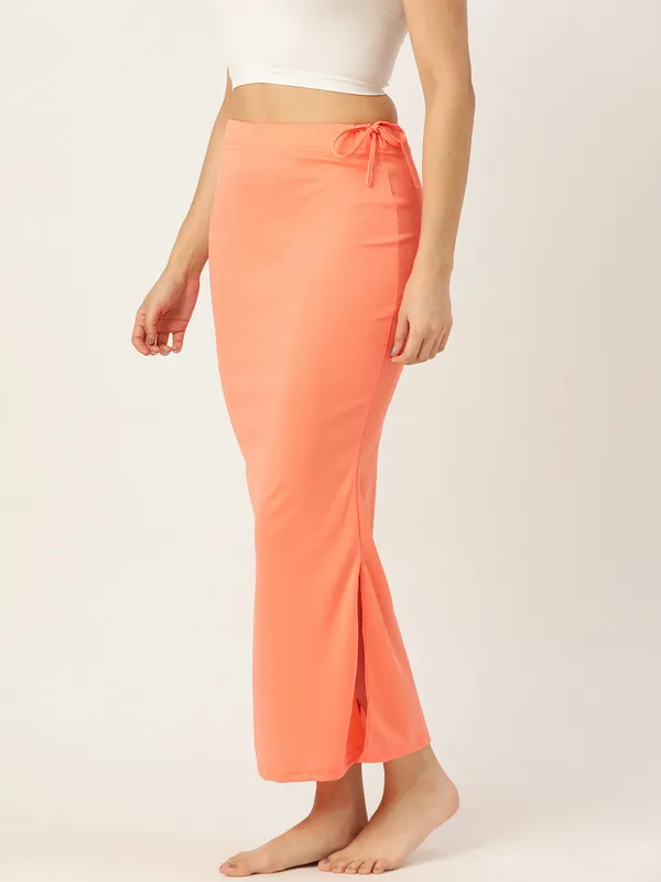 Peach_Orange_Solid_Saree_Shapewear_For_Women