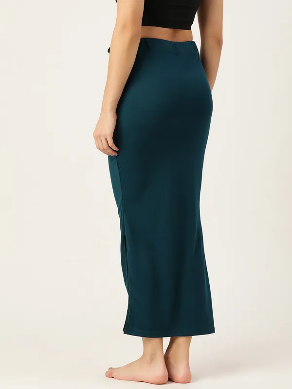 Bluish_Green_Solid_Saree_Shapewear_For_Women