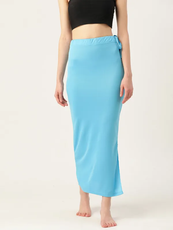 Water_Blue_Solid_Saree_Shapewear_For_Women