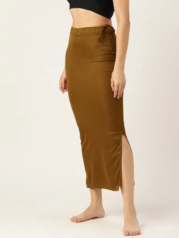 Deep_Brown_Solid_Saree_Shapewear_For_Women