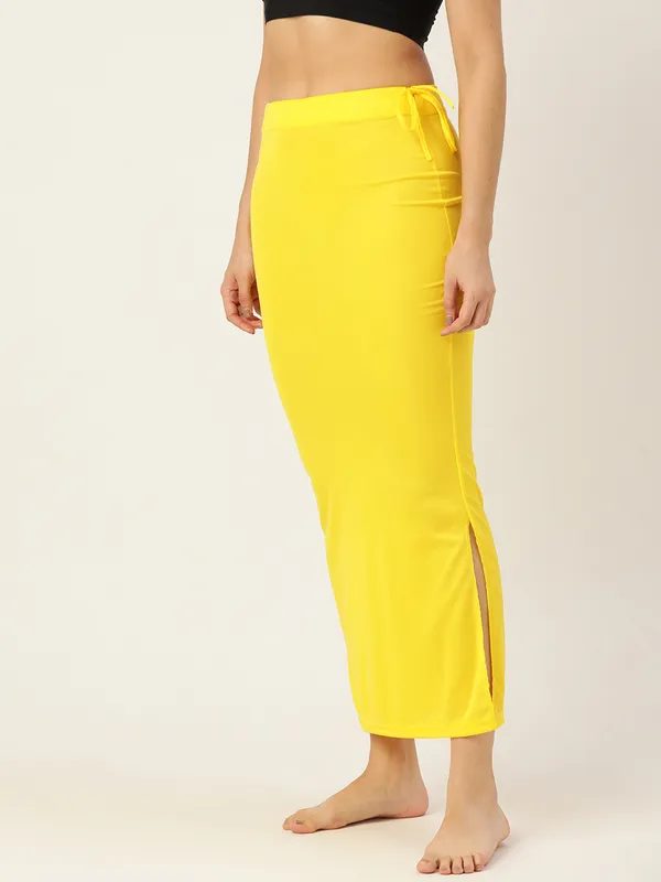 Lemon_Yellow_Solid_Saree_Shapewear_For_Women