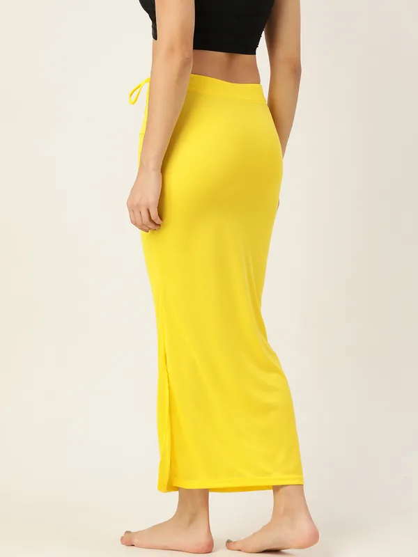 Lemon_Yellow_Solid_Saree_Shapewear_For_Women